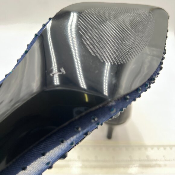 XYD Blue Mesh Heels with Rhinestones - Picture 7 of 9